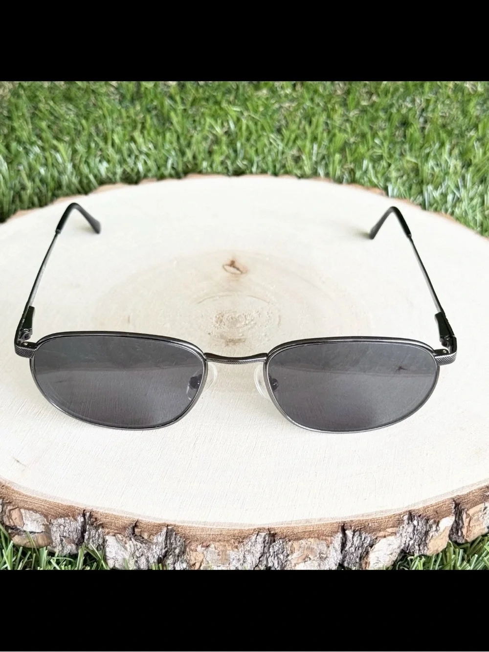 Vintage Yves Saint Laurent YSL 4147-T Y3002 Gunmetal Oval Sunglasses Frame Only